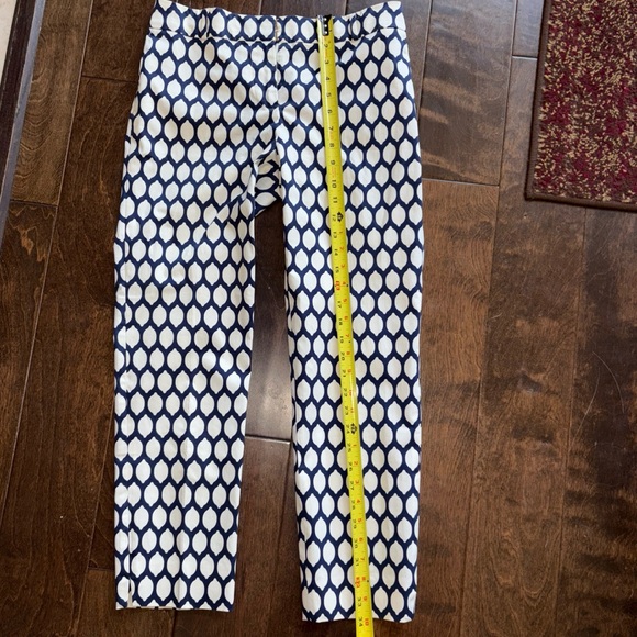 Printed Navy & White Slim Crop Pants - Picture 12 of 12